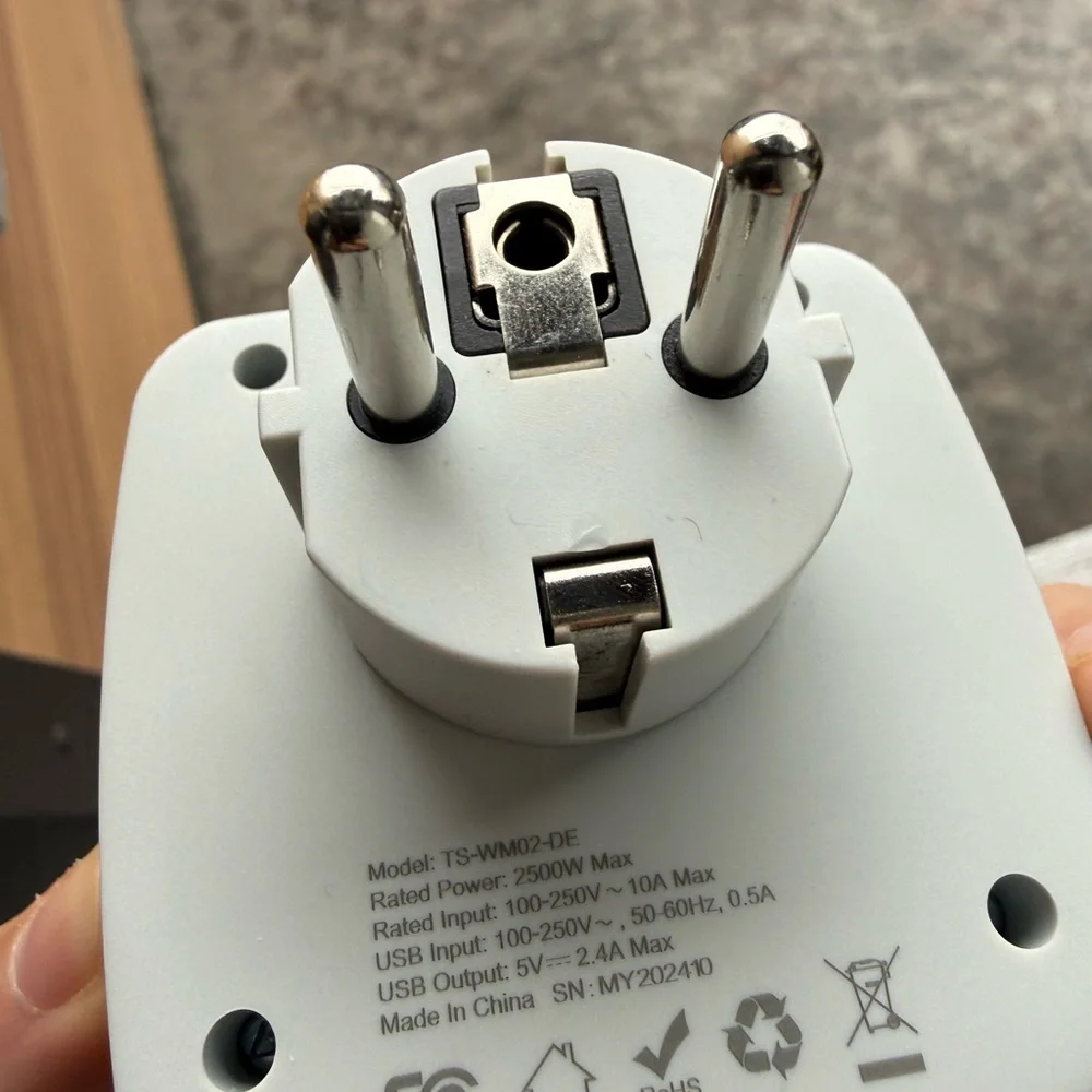 Tessan Germany France Power Adapter Type E F Plug Adapter W/2 USB Ports 2 AC Out